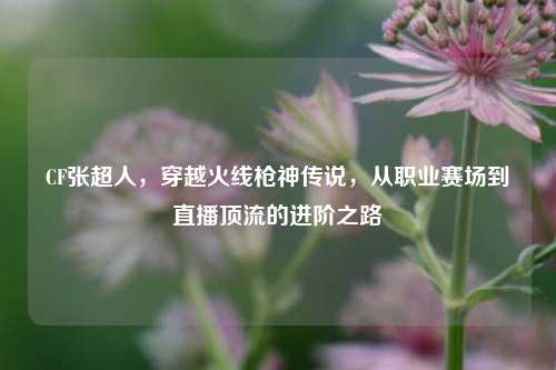 CF张超人，穿越火线枪神传说，从职业赛场到直播顶流的进阶之路