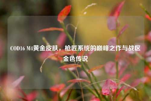 COD16 M4黄金皮肤，枪匠系统的巅峰之作与战区金色传说