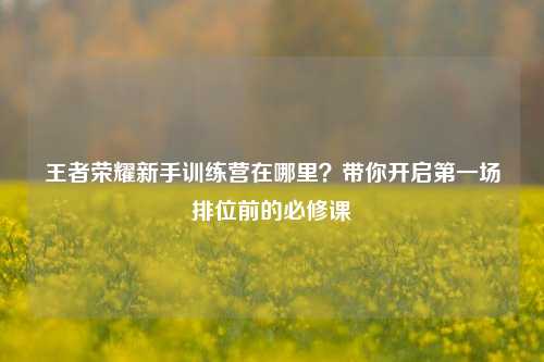 王者荣耀新手训练营在哪里?带你开启第一场排位前的必修课