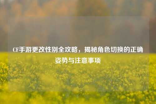 CF手游更改性别全攻略，揭秘角色切换的正确姿势与注意事项
