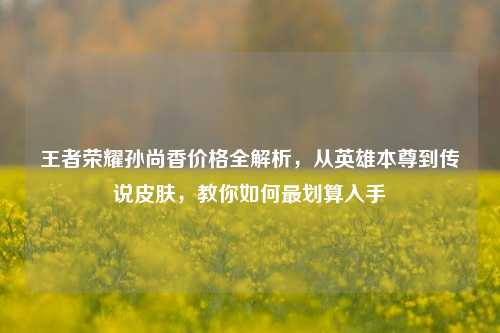 王者荣耀孙尚香价格全解析，从英雄本尊到传说皮肤，教你如何最划算入手