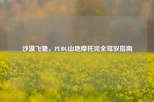 沙漠飞驰，PUBG山地摩托完全驾驭指南