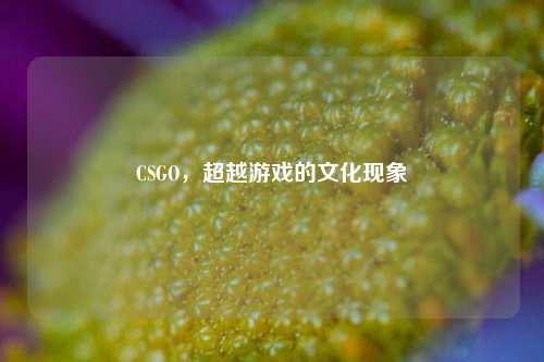 CSGO，超越游戏的文化现象