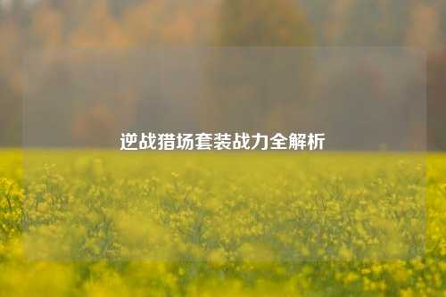逆战猎场套装战力全解析