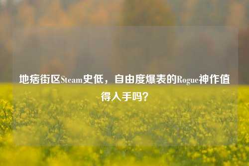 地痞街区Steam史低，自由度爆表的Rogue神作值得入手吗？