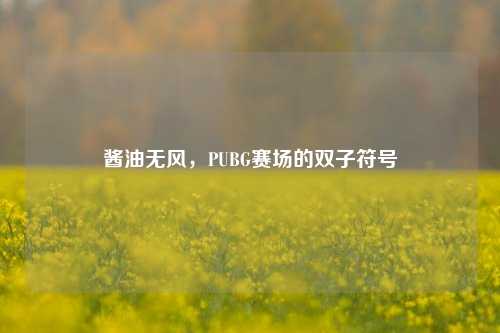 酱油无风，PUBG赛场的双子符号