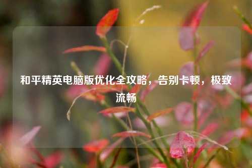和平精英电脑版优化全攻略，告别卡顿，极致流畅