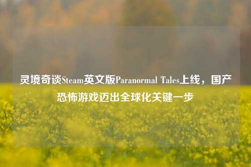 灵境奇谈Steam英文版Paranormal Tales上线，国产恐怖游戏迈出全球化关键一步