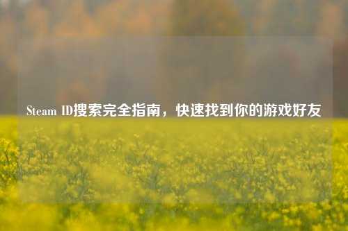 Steam ID搜索完全指南，快速找到你的游戏好友