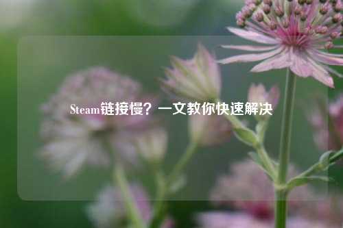 Steam链接慢？一文教你快速解决
