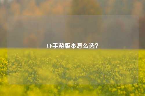 CF手游版本怎么选？
