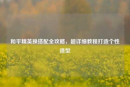 和平精英换搭配全攻略,超详细教程打造个性造型