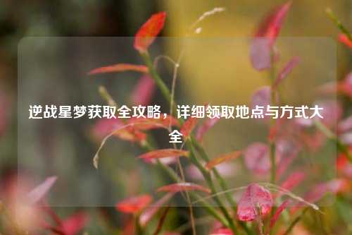 逆战星梦获取全攻略，详细领取地点与方式大全