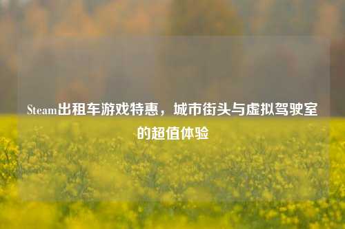 Steam出租车游戏特惠，城市街头与虚拟驾驶室的超值体验