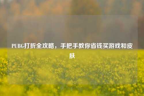 PUBG打折全攻略，手把手教你省钱买游戏和皮肤