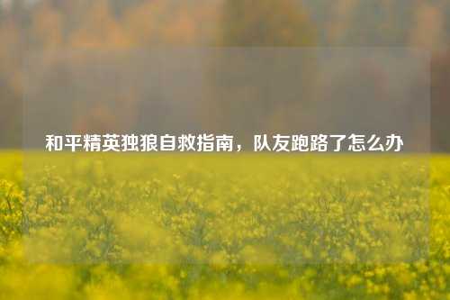 和平精英独狼自救指南，队友跑路了怎么办