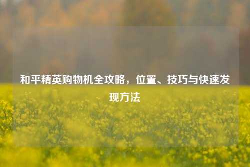 和平精英购物机全攻略,位置、技巧与快速发现方法