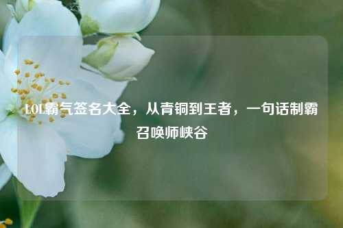 LOL霸气签名大全,从青铜到王者,一句话制霸召唤师峡谷