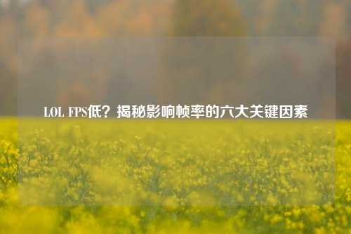 LOL FPS低?揭秘影响帧率的六大关键因素