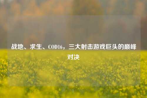 战地、求生、COD16，三大射击游戏巨头的巅峰对决