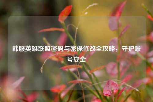 韩服英雄联盟密码与密保修改全攻略，守护账号安全