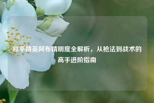 和平精英阿布精明度全解析,从枪法到战术的高手进阶指南