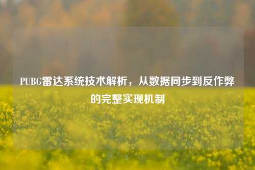 PUBG雷达系统技术解析，从数据同步到反作弊的完整实现机制
