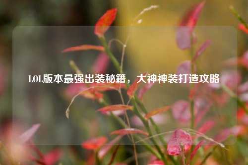 LOL版本最强出装秘籍,大神神装打造攻略