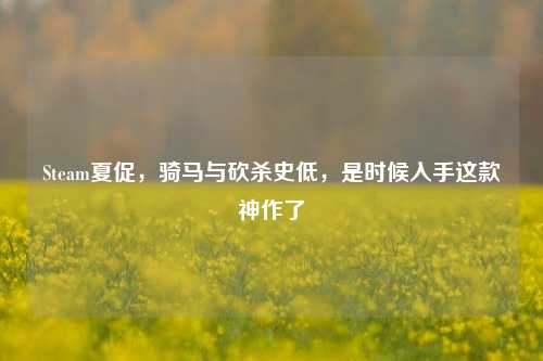 Steam夏促，骑马与砍杀史低，是时候入手这款神作了