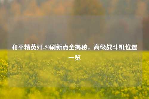 和平精英歼-20刷新点全揭秘，高级战斗机位置一览