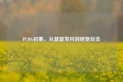 PUBG初寒,从瑟瑟发抖到绝地反击