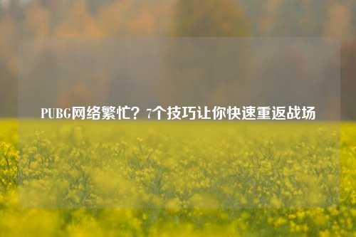 PUBG网络繁忙?7个技巧让你快速重返战场