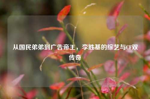 从国民弟弟到广告帝王,李胜基的综艺与CF双传奇