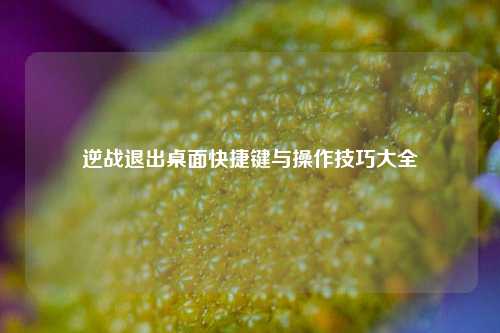 逆战退出桌面快捷键与操作技巧大全