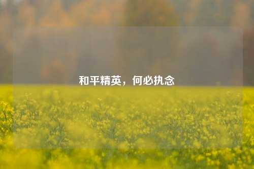 和平精英，何必执念