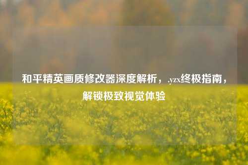 和平精英画质修改器深度解析,.yzx终极指南,解锁极致视觉体验