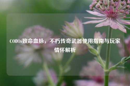 COD16致命血脉，不朽传奇武器使用指南与玩家情怀解析