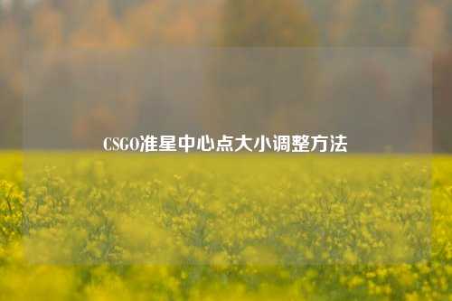 CSGO准星中心点大小调整方法