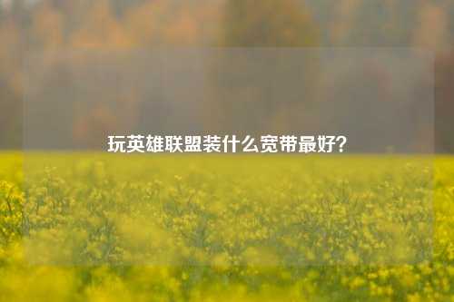 玩英雄联盟装什么宽带最好？
