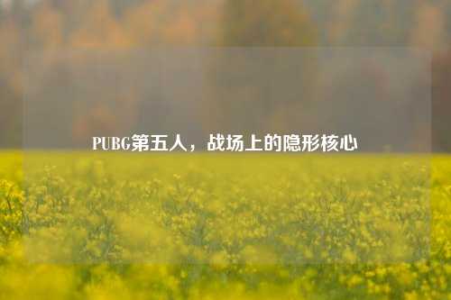 PUBG第五人,战场上的隐形核心