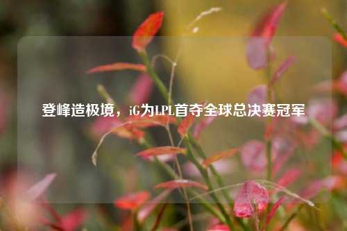 登峰造极境,iG为LPL首夺全球总决赛冠军