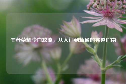 王者荣耀李白攻略，从入门到精通的完整指南