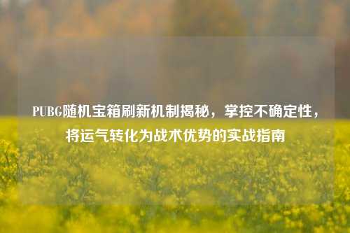 PUBG随机宝箱刷新机制揭秘,掌控不确定性,将运气转化为战术优势的实战指南