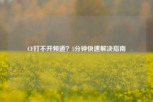 CF打不开频道?5分钟快速解决指南