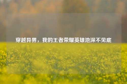 穿越异界,我的王者荣耀英雄池深不见底