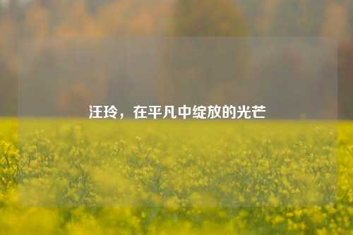 汪玲，在平凡中绽放的光芒