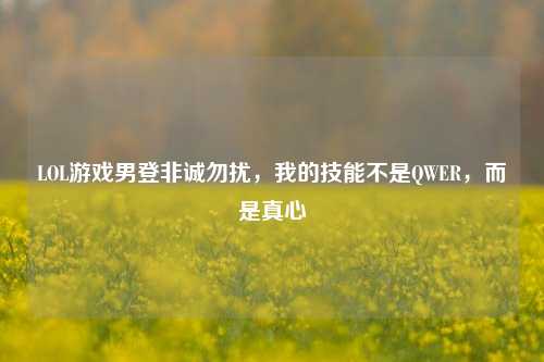 LOL游戏男登非诚勿扰，我的技能不是QWER，而是真心