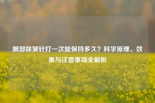 眼部除皱针打一次能保持多久?科学原理、效果与注意事项全解析