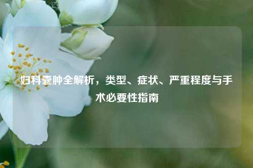 妇科囊肿全解析，类型、症状、严重程度与手术必要性指南