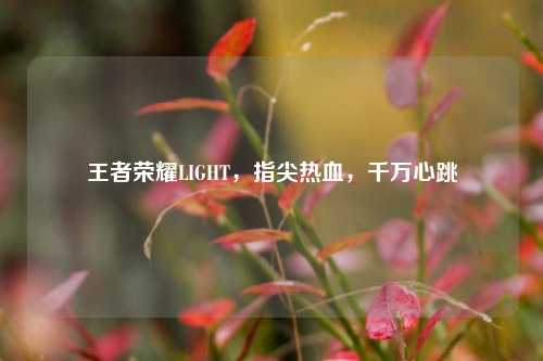 王者荣耀LIGHT,指尖热血,千万心跳